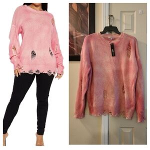Fashion Nova Oversized Distressed Sweater